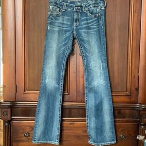 Miss Me cow Hide Boot Cut Jeans